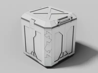 Sci fi Box Game Ready PBR Textures Low-poly 3D model Low-poly 3D model