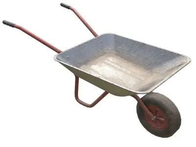 Game-ready Wheelbarrow dirty - Unity - HDRP - UE4 Low-poly 3D model