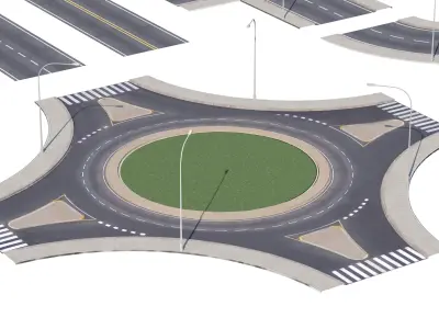 Lowpoly 3D Road Pack Low-poly 3D model