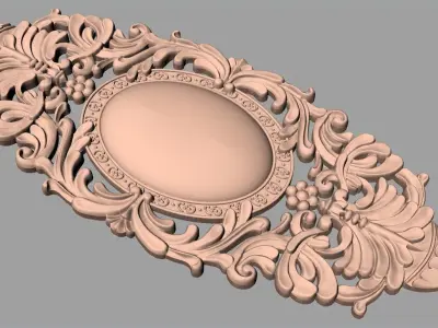 Door design 3D relief model STL format file for CNC carving E652 3D model