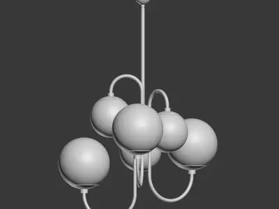 Pelle Chandelier Gooseneck West Elm 3D model