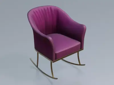 Furniture Rocking Chairs Velvet Glam 3D model