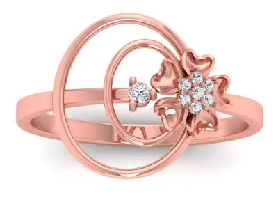 Solitaire Wedding Engagement Women Light Weight Flower Rings 3D print model 6