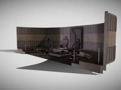 Empty Command Bridge Scene Low-poly 3D model