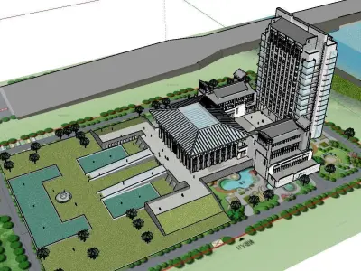 vacation spot-Resort-Fashion Leisure Hotel-0202 3D model