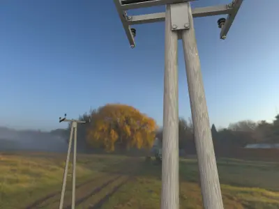 Wooden Electricity Pole without Ladder - Object 036 Low-poly 3D model