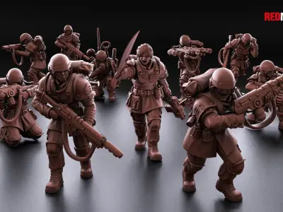 Shock Troops - Female Squad of the Imperial Force 3D print model