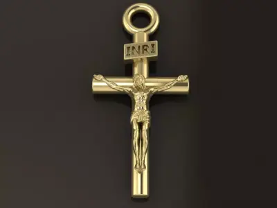 JESUS CROSS PENDANT MID SIZE  3D print model