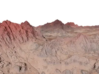 Surface topography of an alien planet 3D model