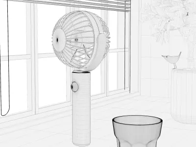 Hand-held electric fan Free 3D model