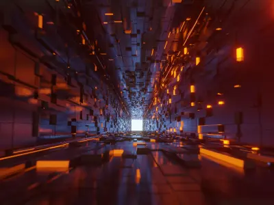 Flythrogh sci fi Cubic Corridor 3D model