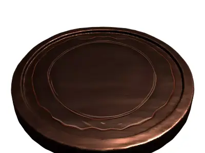 Decorative Hammered Copper Coaster Low-poly 3D model