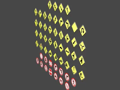 Road Sign Colloection  3D model