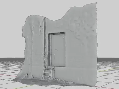 Abandoned Metal Door with Graffiti Photoscanned 3D model