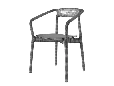 Korento Armchair Wooden 3D model