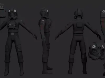 Imperial Pilot Low-poly 3D model