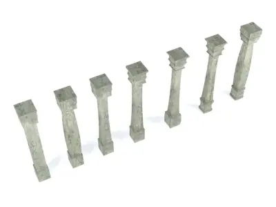 Pillar Model using Taper Modifier Low-poly 3D model
