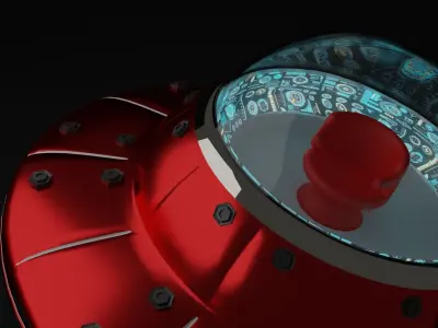 spaceship with dome 3D model