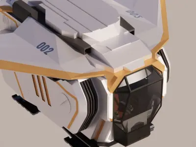 Sci-fi Personal Spacecraft 002 v2 3D model