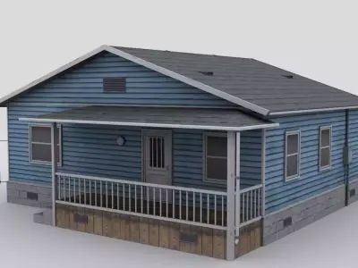 small wooden house Low-poly 3D model
