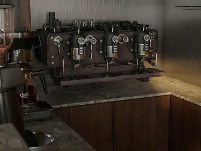 coffee shop  interior  3D model