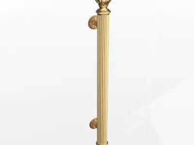 Classic Door Handle 06 Gold Low-poly 3D model