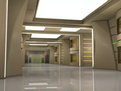 Sci Fi Interior Walkway 3D model