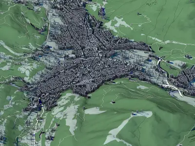 Cityscape Garmisch Partenkirchen Bavaria Germany 3D model