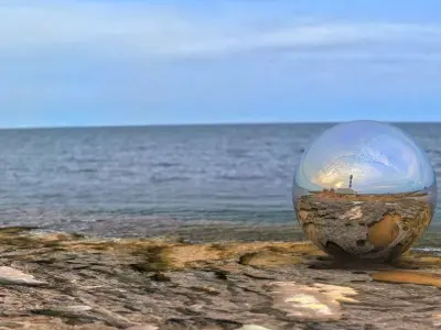 8K HDRI Lighthouse Sunset on Rocky Coast  Texture