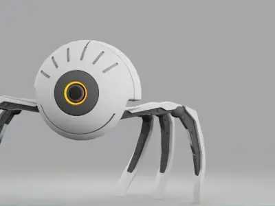 spider robot  rigged - animated 3D model