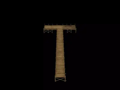 wooden pier or boardwalk 3D model