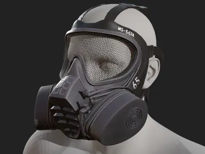 Helmet gas mask scifi military combat  Low-poly 3D model