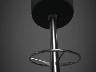 Stool floor lamp with shade Low-poly 3D model