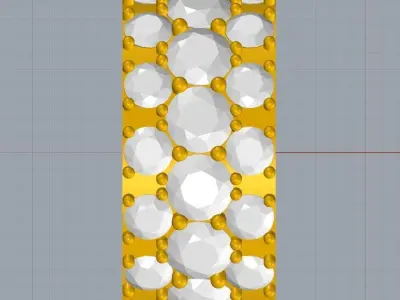 Diamond Pave Band Ring Printable 3D Model 3D print model