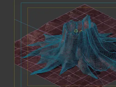 Game model - volcanic tree-like magma mouth 3D model