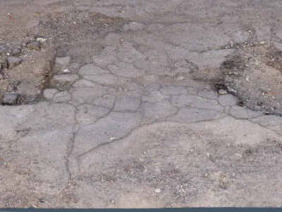 Damaged Asphalt-3D Scan 3D model