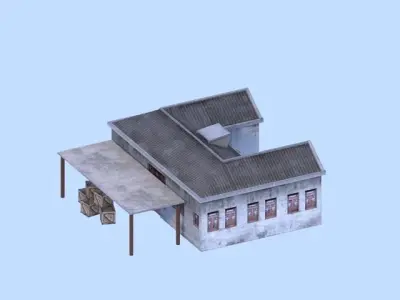 Old houses Low-poly 3D model buy
