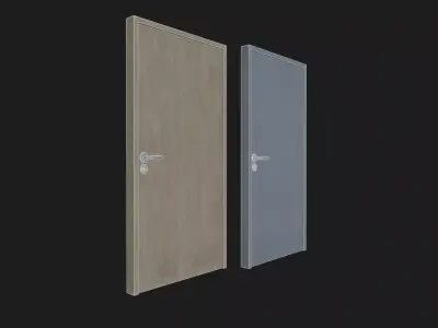 Game-ready Office Door Low-poly 3D model