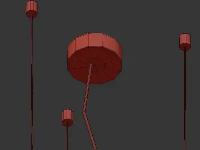 GALAXy pendant light with wooden sticks hanging from ceiling 3D model