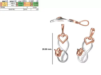 Heart Light Weight Pendant STL OBJ FBX JCD Details 3D print model