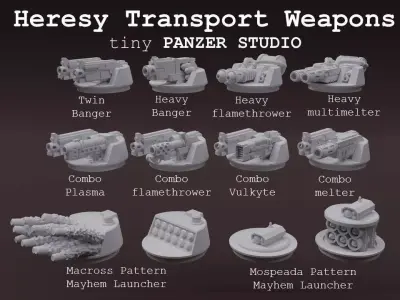 Heresy Transport Weapon Turrets 3D print model
