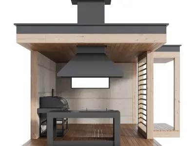 Modern Outdoor Kitchen 26 3D model