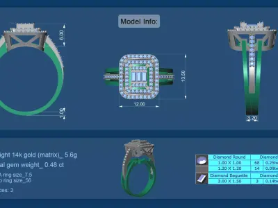 Delicate Light Jewelry Ring Two Tone 3D print model