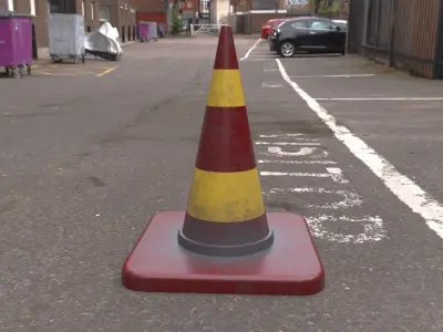 Traffic Cones Low-poly 3D model