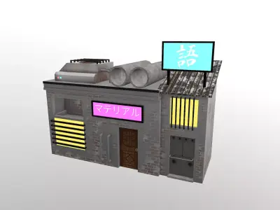 Cyberpunk Building 55 Low-poly 3D model
