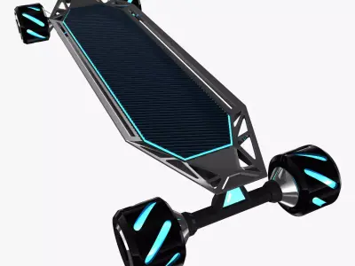 Skateboard futuristic with lights 3D model