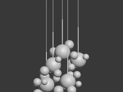Giopato Coombes Bolle Circular Chandelier 24 Bubbles 3D model