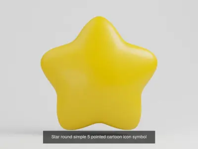 Collection of stars simple cartoon 3D Model Pack