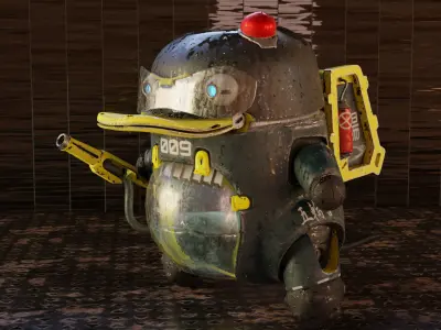 Robo Agent P Low-poly 3D model