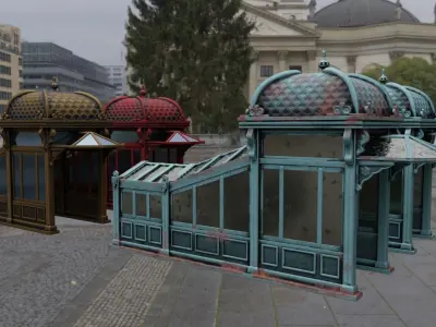 Subway Entrance Low-poly 3D model